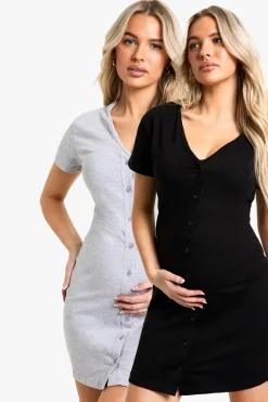 Sleepwear^Nasty Gal Maternity 2 Pack Button Front Nightie |
