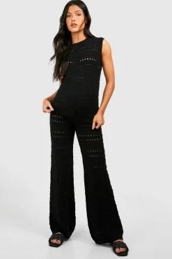 Crochet|Swimwear^Nasty Gal Maternity Crochet Tunic And Wide Leg Trouser Knitted Set |