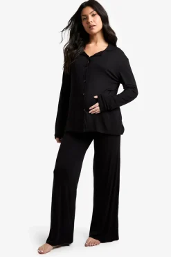 Sleepwear^Nasty Gal Maternity Long Sleeve Shirt & Trouser Pj Set |