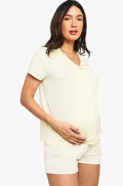Sleepwear^Nasty Gal Maternity Short Sleeve Shirt & Short Pj Set |