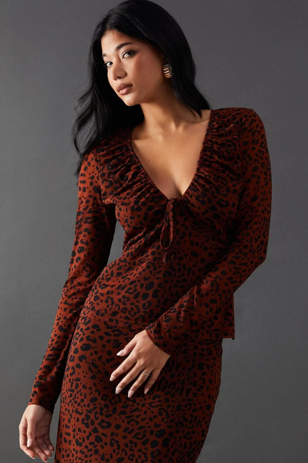 Tops^Nasty Gal Mesh Gathered Drawstring Fitted Top |