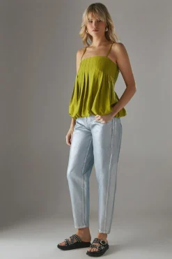 Jeans|Denim^Nasty Gal Metallic Denim Barrel Leg Jean |