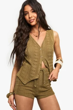 Crochet|Shorts^Nasty Gal Mix and Match Crochet Textured Patterned Short |