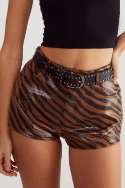 Shorts|Shorts^Nasty Gal Neutral Zebra Cheeky Short |