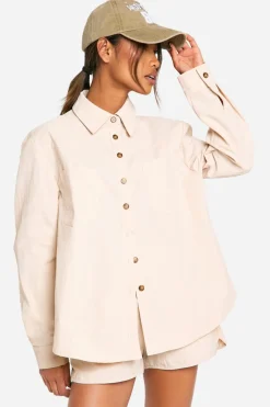 Tops^Nasty Gal Nylon Oversized Shirt |