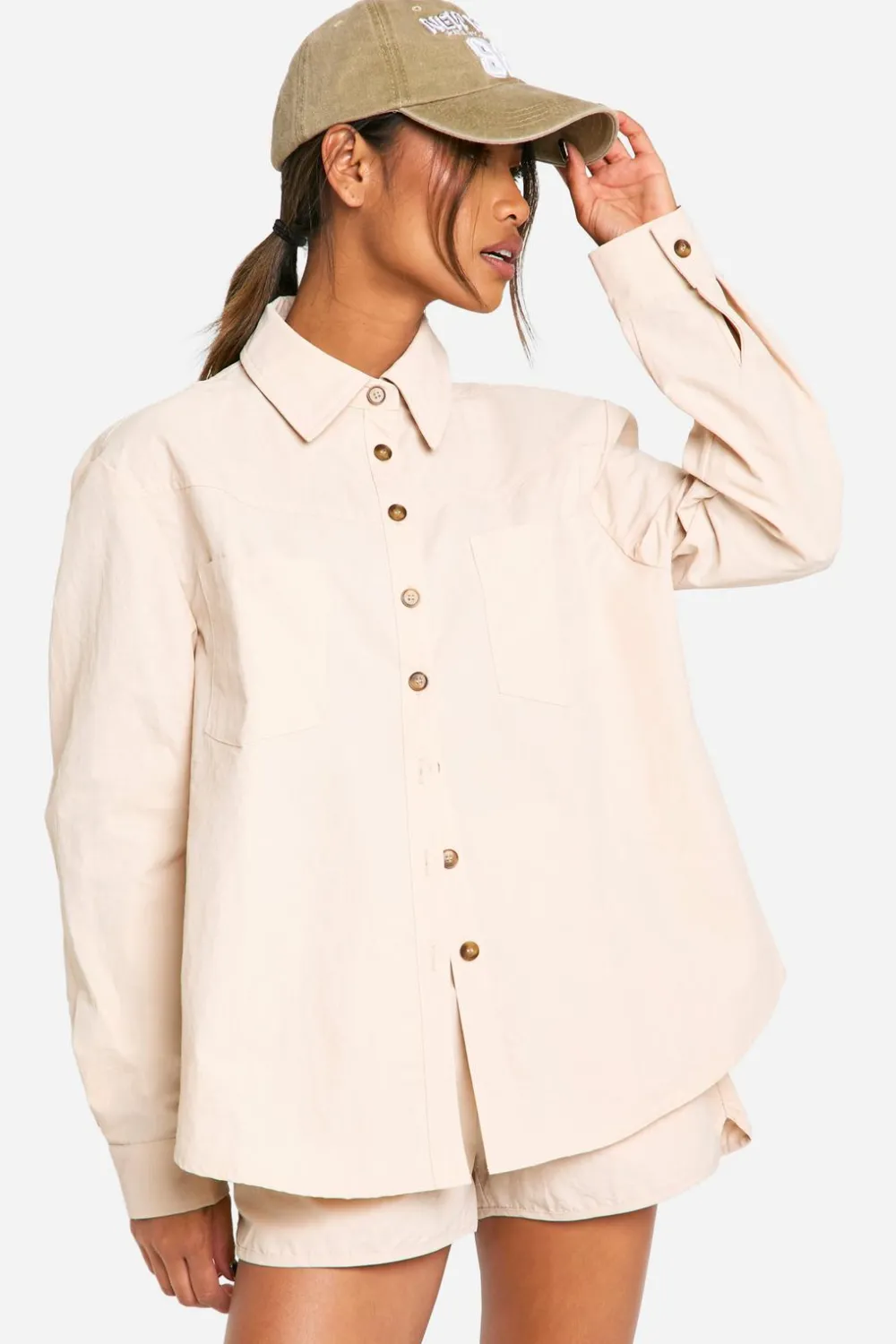 Tops^Nasty Gal Nylon Oversized Shirt |