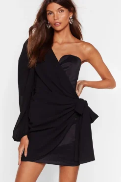 Spring Outfits|Fall Dresses^Nasty Gal One Shoulder Chiffon Wrap Mini Dress |