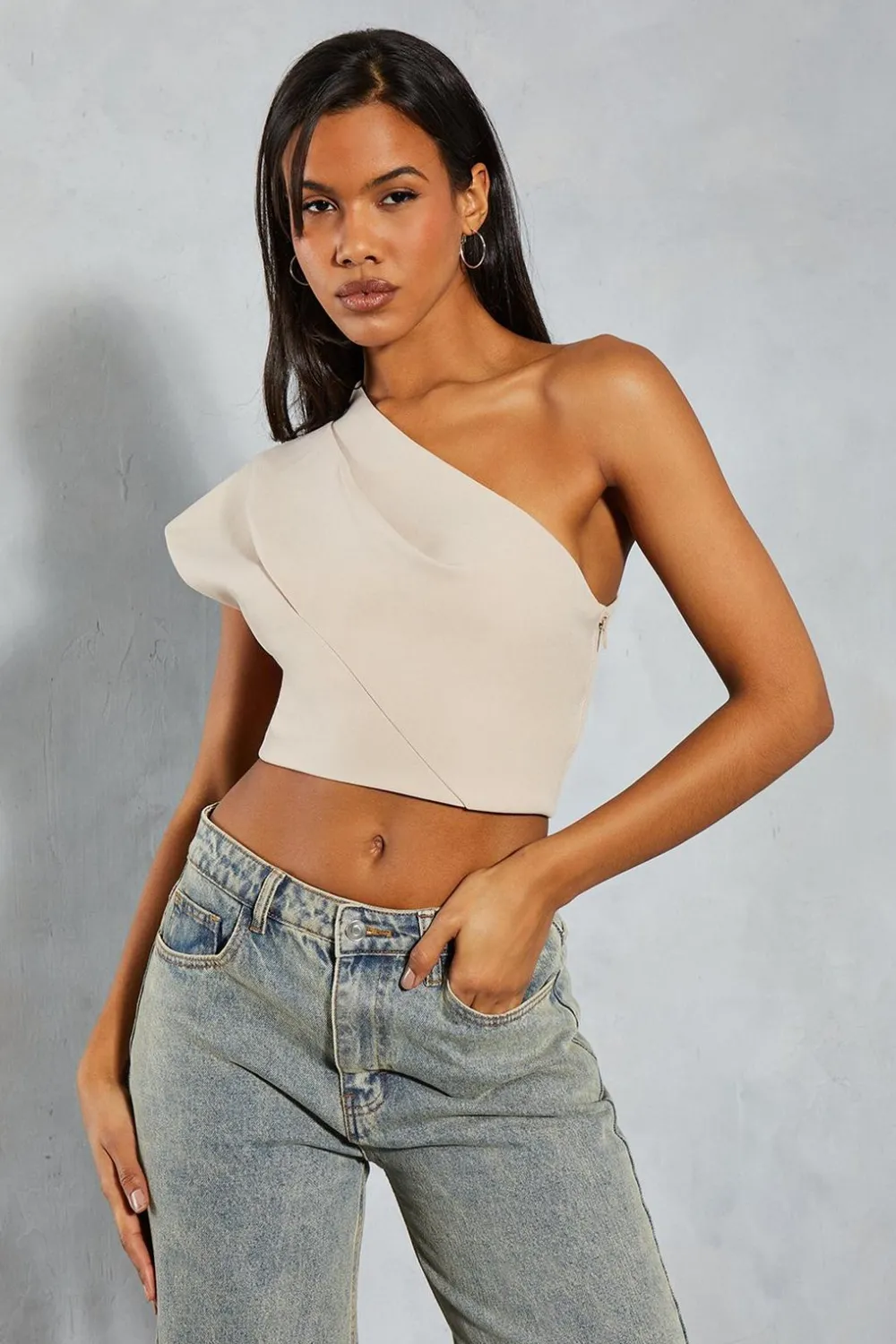 Tops^Nasty Gal One Shoulder Structured Asymmetric Top |