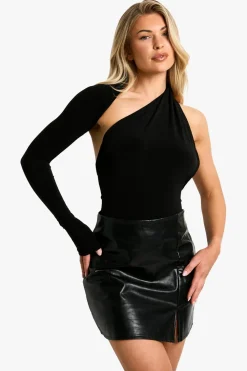 Tops^Nasty Gal One Sleeve Open Back Bodysuit |