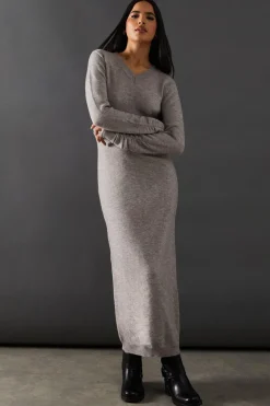Dresses^Nasty Gal Oversized High V Neck Knitted Midaxi Dress |