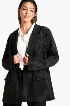 Stripes|Blazers^Nasty Gal Oversized Tailored Pinstripe Blazer |