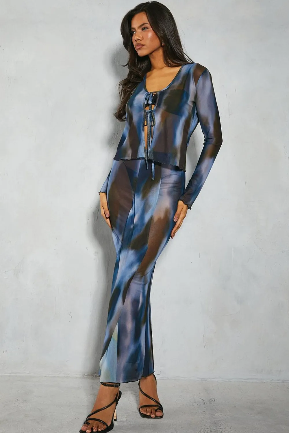 Skirts|Skirts^Nasty Gal Pattern Mesh Top & Maxi Skirt Co-ord |