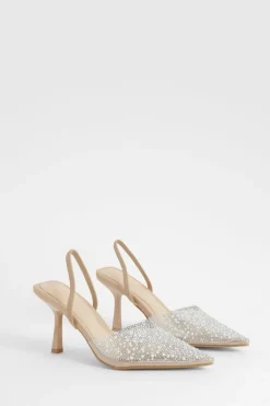Heels^Nasty Gal Pearl Embellished Slingback Court Heels |