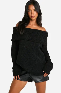 Knitwear^Nasty Gal Petite Boucle Bardot Jumper |