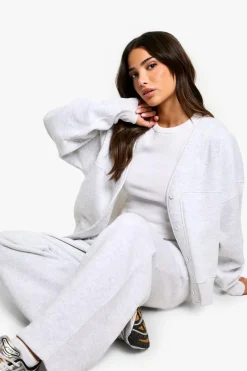 Active Society^Nasty Gal Petite Button Cardigan Straight Leg Tracksuit |