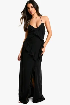 Dresses^Nasty Gal Petite Chiffon Ruffle Maxi Dress |