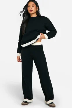Knitwear^Nasty Gal Petite Contrast Knitted Jumper And Trouser Co Ord |