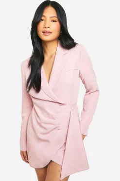 Suits & Tailoring|Suits & Tailoring^Nasty Gal Petite Drape Detail Wrap Blazer Dress |