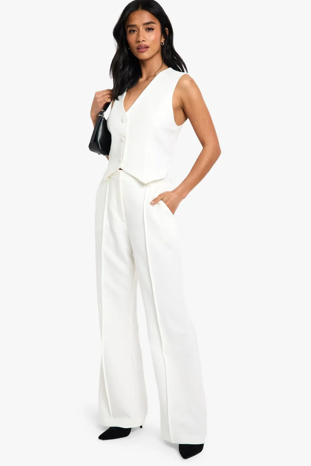 Pants^Nasty Gal Petite Essentail Flare Leg Trouser |
