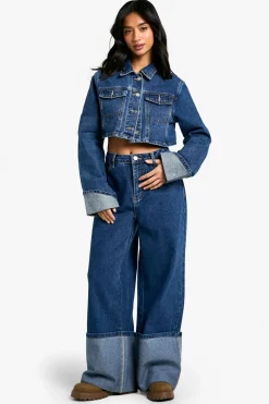 Jeans|Denim^Nasty Gal Petite Extreme Turnup Wide Leg Jean |