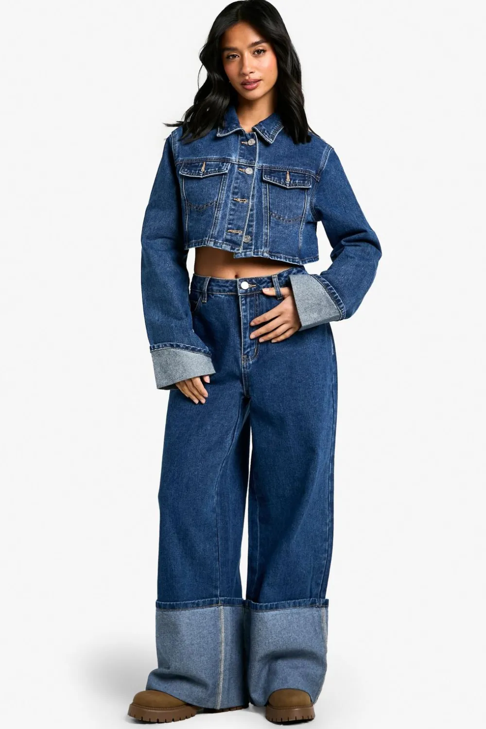 Jeans|Denim^Nasty Gal Petite Extreme Turnup Wide Leg Jean |