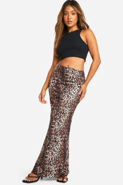 Animal Print|Skirts^Nasty Gal Petite Leopard Jersey Maxi Skirt |