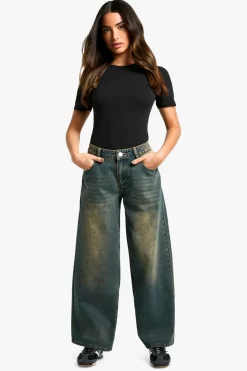 Jeans|Denim^Nasty Gal Petite Low Rise Vintage Tint Baggy Boyfriend Jeans |