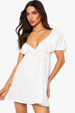 Dresses^Nasty Gal Petite Poplin Puff Sleeve Mini Dress |