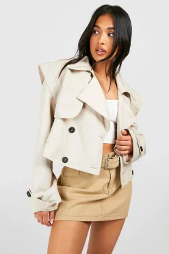 Jackets^Nasty Gal Petite Short Trench Coat |