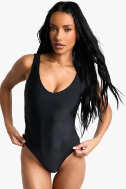 Swimsuits|Swimwear^Nasty Gal Petite Swimwear Essentials Ruched Swimsuit |