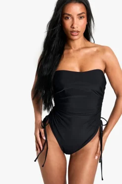 Swimsuits|Swimwear^Nasty Gal Petite Swimwear Essentials Ruched Swimsuit |