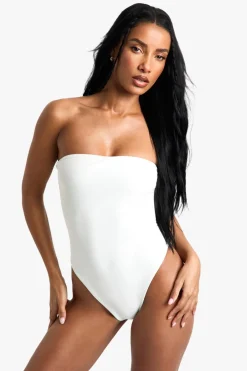 Swimsuits|Swimwear^Nasty Gal Petite Swimwear Essentials Bandeau Swimsuit |