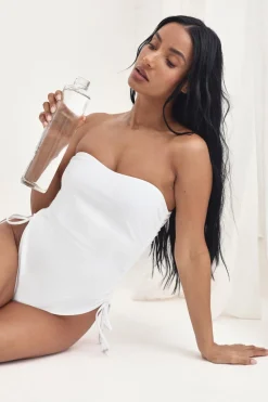 Swimsuits|Swimwear^Nasty Gal Petite Swimwear Essentials Ruched Swimsuit |
