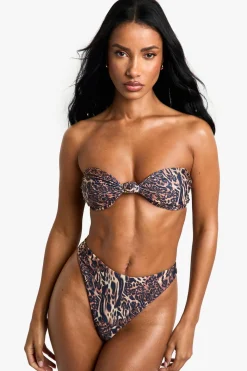 Animal Print|Bikinis^Nasty Gal Petite Swimwear Essentials Leopard Bandeau Bikini Top |