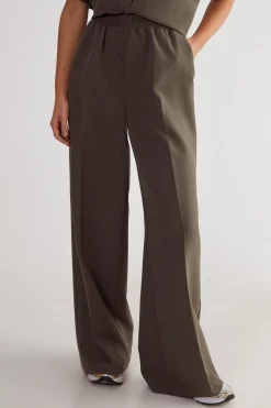 Festival Outfits|Festival Outfits^Nasty Gal Pinstripe Button Front Detail Tailored Trouser. |