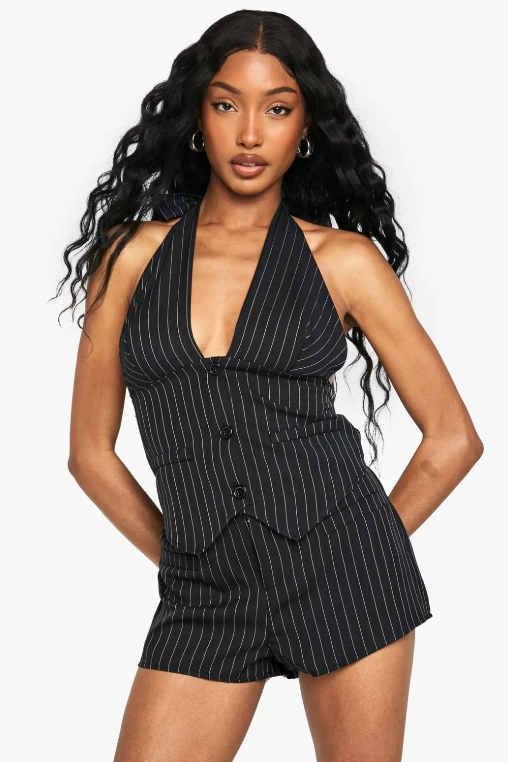 Stripes|Shorts^Nasty Gal Pinstripe Tailored Hot Pant |