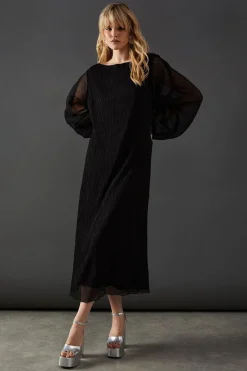 Dresses^Nasty Gal Plisse Batwing Midi Dress |