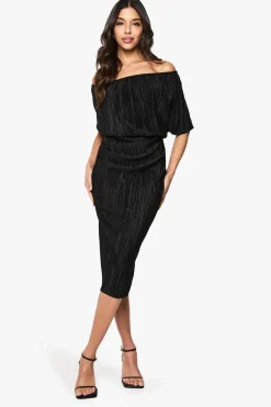 Dresses^Nasty Gal Plisse Off The Shoulder Midi Dress |