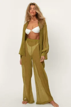 Festival Outfits|Festival Outfits^Nasty Gal Plisse Wide Leg Beach Pants |