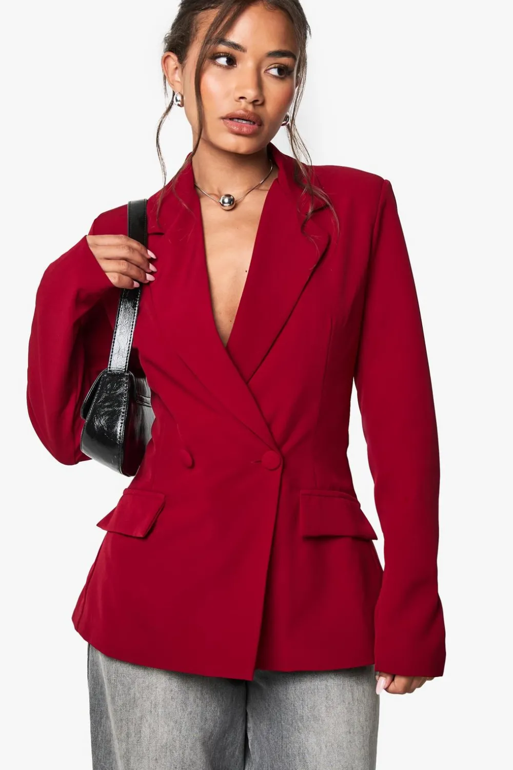 Blazers|Blazers^Nasty Gal Plunge Tailored Fitted Blazer |