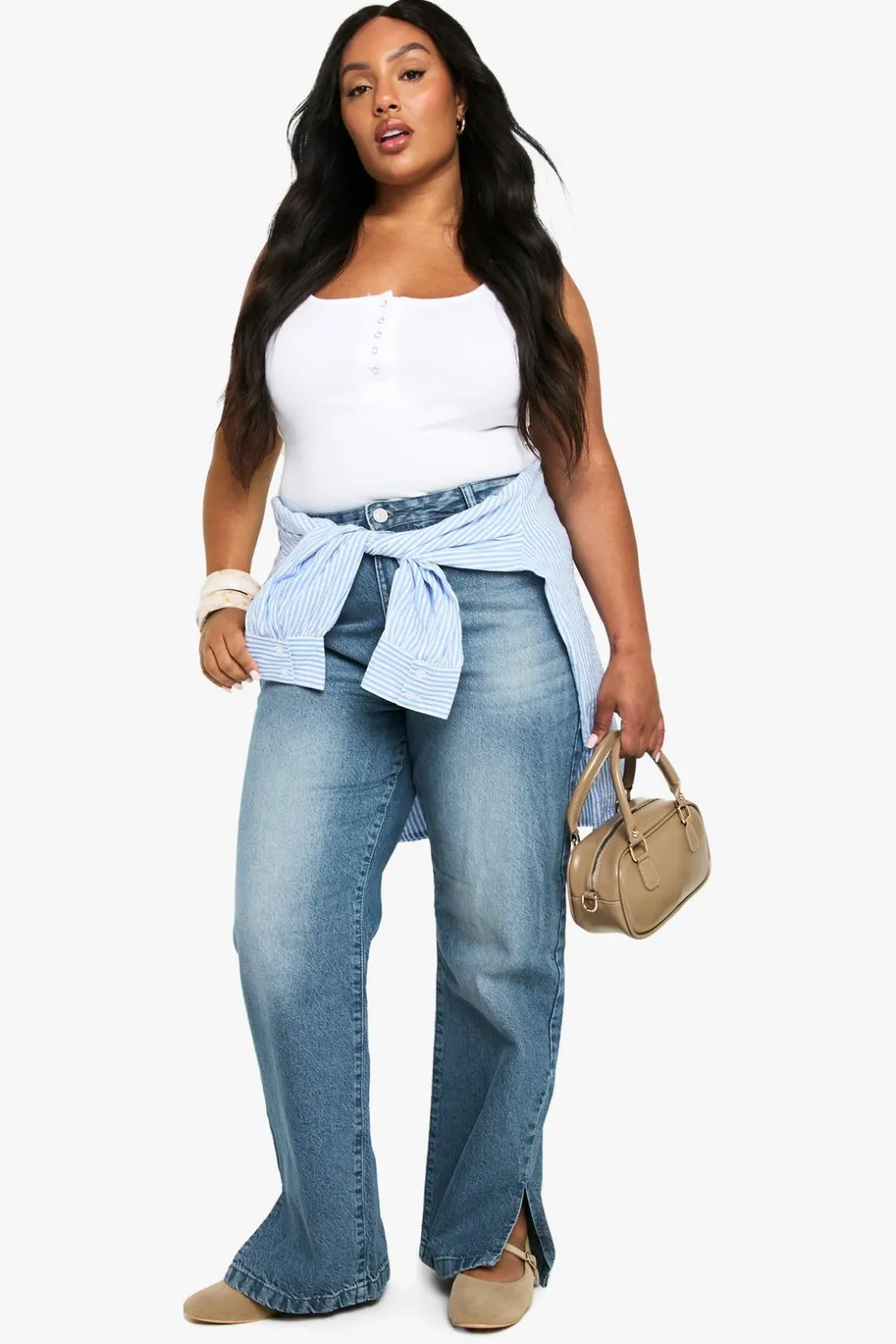 Jeans|Denim^Nasty Gal Plus Basics Split Hem Straight Leg Jeans |