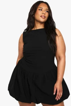 Dresses^Nasty Gal Plus BENGALINE ROUCHED BUBBLE HEM MINI DRESS |
