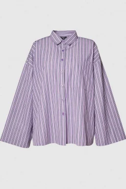 Stripes|Shirts^Nasty Gal Plus Cotton Stripe Extreme Oversized Wide Cuff Shirt |