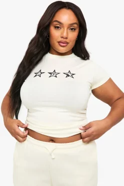 Tops^Nasty Gal PLUS COW PRINT STAR ICON FITTED TOP |