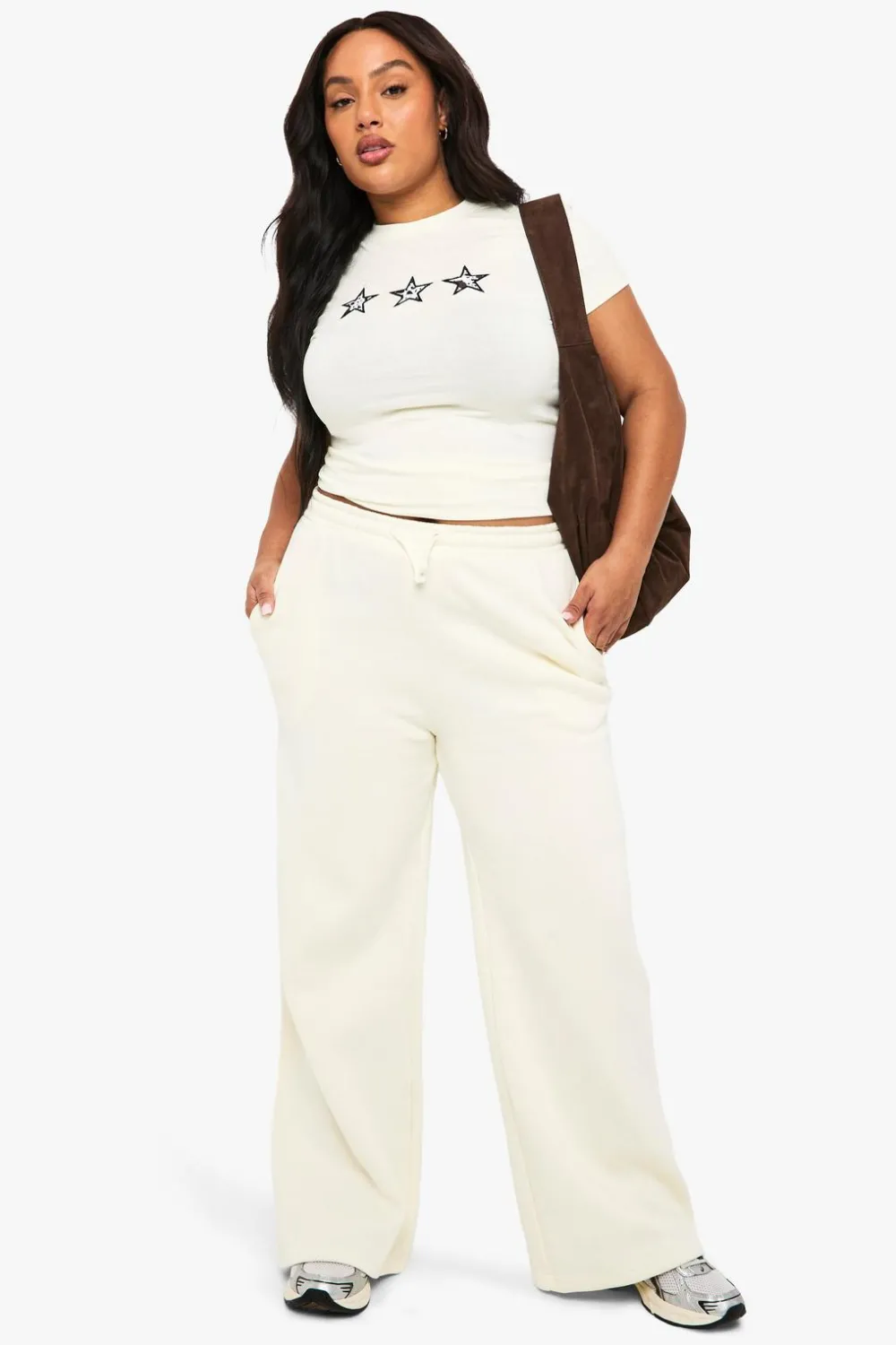 Pants^Nasty Gal PLUS COW PRINT STAR WIDE LEG JOGGER |