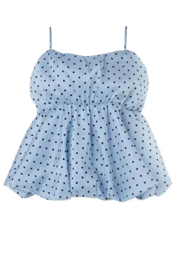 Cami Tops|Tops^Nasty Gal Plus Flocked Polka Dot Bubble Hem Longline Cami Top |