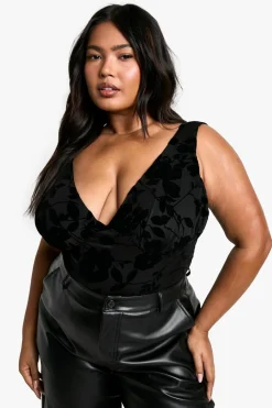 Tops^Nasty Gal Plus Floral Devore Bodysuit |