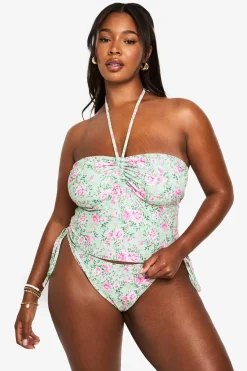 Bikinis|Swimwear^Nasty Gal PLUS FLORAL PRINTED TANIKI SET |