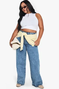 Jeans|Denim^Nasty Gal Plus High Waist Bum Shaper Wide Leg Jean |