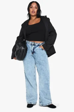 Jeans|Denim^Nasty Gal Plus High Waist Bum Shaper Wide Leg Jean |